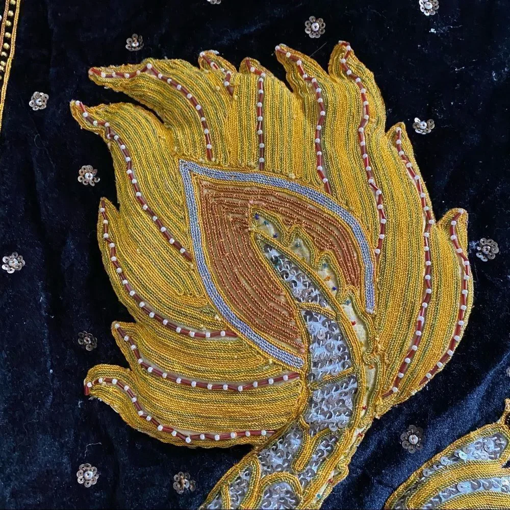 Vintage  Kalaga Gold Thai Embroidered Wall Art